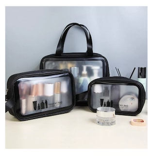 Foto 3 | Foto 3 | Set de Cosmetiqueras 3 piezas Negro