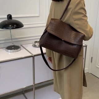 Foto 3 | Foto 3 | Bolso De Mano Nigedu Con Estampado De Cocodrilo Para Mujer, Color Marrón - Venta Internacional.