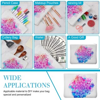 Foto 4 | Foto 4 | Bolsas De Maquillaje Frienda, Lienzo En Blanco Por Sublimación, 50 Unidades, Blanco - Venta Internacional.