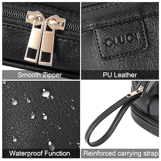Foto 7 | Foto 7 | Bolsa De Maquillaje De Viaje Cluci De Doble Capa De Piel Sintética De Gran Capacidad - Venta Internacional.