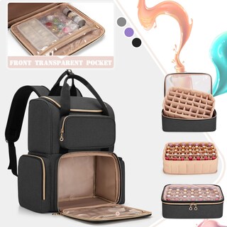Foto 3 | Foto 3 | Mochila Organizadora De Esmaltes De Uñas Luxja Con Capacidad Para 70 Botellas, Color Negro - Venta Internacional.