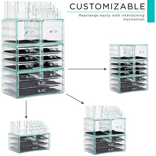 Foto 2 | Foto 2 | Organizador De Maquillaje Sorbus, Grande, Transparente, Con 12 Cajones Y Soporte - Venta Internacional.