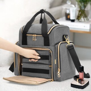 Foto 5 | Foto 5 | Bolsa De Maquillaje De Viaje Luxja Con 2 Fundas Extraíbles De Nailon Gris - Venta Internacional.