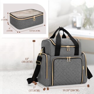 Foto 7 | Foto 7 | Bolsa De Maquillaje De Viaje Luxja Con 2 Fundas Extraíbles De Nailon Gris - Venta Internacional.