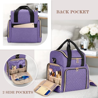 Foto 4 | Foto 4 | Bolsa de Maquillaje de Viaje Luxja con 2 Fundas Extraíbles de Nailon Morado - Venta Internacional