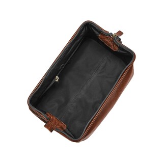 Foto 2 | Foto 2 | Kit de Afeitado Fossil Leather Shave Dopp en Coñac para Viaje - Venta Internacional