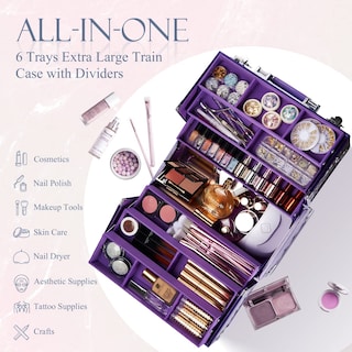 Foto 2 | Foto 2 | Funda Organizadora de Maquillaje Frenessa con 6 Bandejas Color Morado - Venta Internacional
