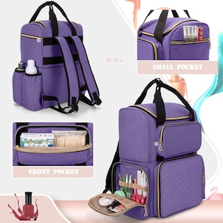 Foto 4 | Foto 4 | Organizador De Esmaltes De Uñas Luxja, Mochila Con Capacidad Para 70 Botellas, Color Morado - Venta Internacional.