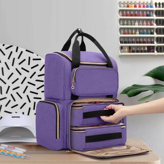 Foto 7 | Foto 7 | Organizador De Esmaltes De Uñas Luxja, Mochila Con Capacidad Para 70 Botellas, Color Morado - Venta Internacional.