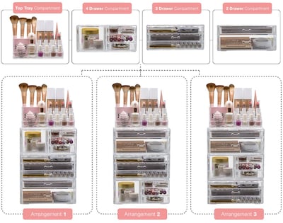 Foto 4 | Foto 4 | Organizador de Maquillaje Sorbus Transparente con 4 Piezas - Venta Internacional