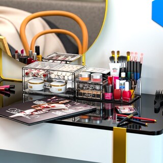 Foto 4 | Foto 4 | Organizador De Escritorio Cq Acrílico Con 5 Cajones Para Cosméticos, Transparente - Venta Internacional.