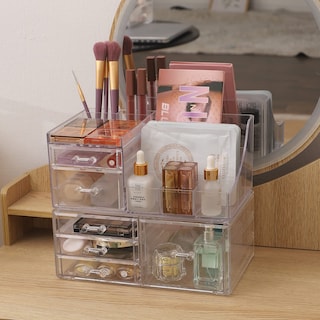 Foto 4 | Foto 4 | Organizador De Maquillaje Cq Acrílico Transparente, Paquete De 2 Con 6 Cajones - Venta Internacional.