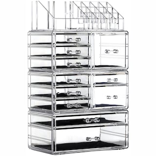 Foto 1 | Foto 1 | Organizador De Maquillaje Cq, Acrílico, Apilable, 11 Cajones, Transparente, 4 Unidades - Venta Internacional.