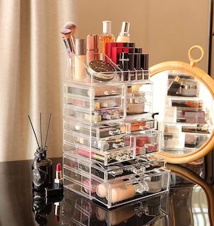 Foto 4 | Foto 4 | Organizador De Maquillaje Cq, Acrílico, Apilable, 11 Cajones, Transparente, 4 Unidades - Venta Internacional.