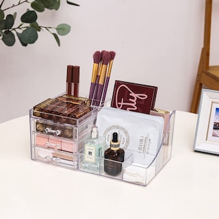 Foto 6 | Foto 6 | Make Up Organizer Cq, Encimera Acrílica Transparente Con 3 Cajones - Venta Internacional.