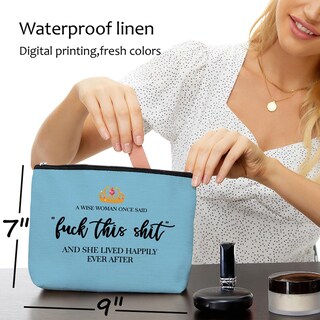 Foto 5 | Foto 5 | Bolsa de Viaje para Maquillaje Blue Leaves Azul - Venta Internacional