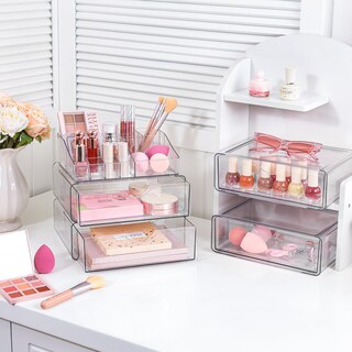 Foto 6 | Foto 6 | Organizador De Maquillaje Vtopmart De 3 Niveles Con Cajón De Plástico Transparente - Venta Internacional.