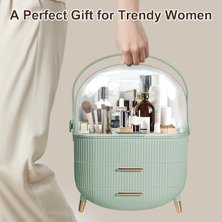 Foto 3 | Foto 3 | Organizador De Maquillaje Ygjt Con Tapa Y Cajones, Color Verde Claro - Venta Internacional.