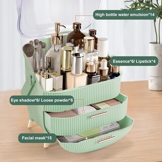 Foto 4 | Foto 4 | Organizador De Maquillaje Ygjt Con Tapa Y Cajones, Color Verde Claro - Venta Internacional.