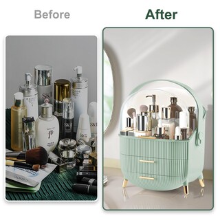 Foto 7 | Foto 7 | Organizador De Maquillaje Ygjt Con Tapa Y Cajones, Color Verde Claro - Venta Internacional.