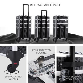 Foto 7 | Foto 7 | Estuche De Maquillaje Frenessa 3 En 1 Con Ruedas Y Gran Capacidad De Almacenamiento - Venta Internacional.