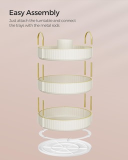 Foto 7 | Foto 7 | Organizador De Maquillaje Songmics, Redondo, Giratorio, De 3 Niveles, Color Blanco - Venta Internacional.