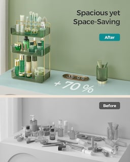 Foto 4 | Foto 4 | Organizador De Maquillaje Songmics De 3 Niveles Para El Cuidado De La Piel, Verde Pálido, Ujka013c01 - Venta Internacional.