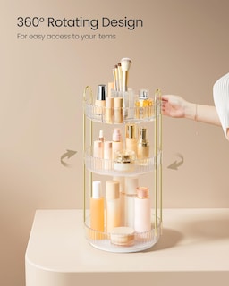 Foto 3 | Foto 3 | Organizador De Maquillaje Songmics De 3 Niveles, Redondo, Giratorio, Transparente - Venta Internacional.