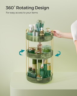 Foto 3 | Foto 3 | Organizador De Maquillaje Songmics De 3 Niveles, Redondo, Giratorio, Verde Pálido - Venta Internacional.