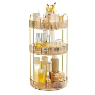 Foto 1 | Foto 1 | Organizador De Maquillaje Songmics De 3 Niveles, Redondo, Giratorio, Color Champán Dorado - Venta Internacional.