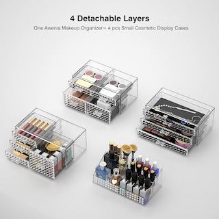 Foto 3 | Foto 3 | Organizador De Maquillaje Awenia, Apilable, Con 11 Cajones, Acrílico Transparente - Venta Internacional.