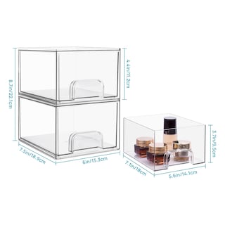 Foto 3 | Foto 3 | Cajones De Almacenamiento Vtopmart De Acrílico Transparente De 11 Cm De Altura, Paquete De 2 - Venta Internacional.
