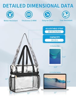 Foto 2 | Foto 2 | Bolsa Transparente Paxiland Para Eventos En Estadios, 30 X 15 X 30 Cm, Color Blanco - Venta Internacional.