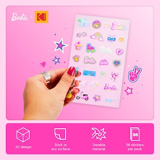 Foto 2 | Foto 2 | Juego De Pegatinas Kodak X Barbie Coloridas Y Decorativas, Más De 50 Pegatinas - Venta Internacional.