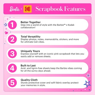 Foto 5 | Foto 5 | Álbum De Fotos Kodak X Barbie, 20 X 20 Cm, Color Rosa, Para Zink - Venta Internacional.