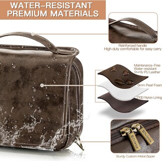 Foto 3 | Foto 3 | Neceser Elviros Para Colgar, Extraíble, De Viaje, Piel Sintética - Venta Internacional.