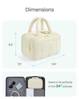 Foto 7 | Foto 7 | Neceser Bagsmart Puffy Grande Para Mujer Con Asa Negro - Venta Internacional.