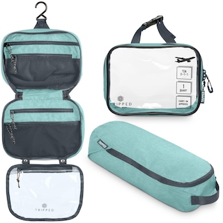 Foto 1 | Foto 1 | Set De Neceser Tripped Para Colgar Artículos De Viaje, Color Verde Azulado - Venta Internacional.