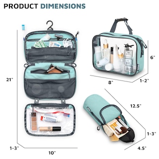 Foto 3 | Foto 3 | Set De Neceser Tripped Para Colgar Artículos De Viaje, Color Verde Azulado - Venta Internacional.