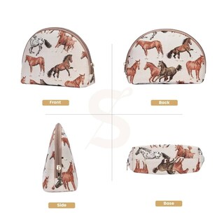 Foto 2 | Foto 2 | Bolsa De Cosméticos Con Estampado, Tapicería, Bolsa De Maquillaje, Diseño De Caballos Corriendo - Venta Internacional.