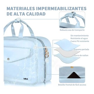 Foto 5 | Foto 5 | Neceser Cosmetiquera Profesional Caja De Viaje Mujer 4 En 1 Lab.g, Azul Cielo