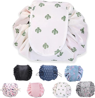 Foto 1 | Foto 1 | Bolsa De Maquillaje Huoguo Lazy Con Cordón Portátil De Viaje Blanca - Venta Internacional.