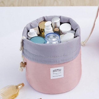 Foto 2 | Foto 2 | Bolsa Cosmética De Viaje Huoguo Cilíndrica De Gran Capacidad Rosa - Venta Internacional.