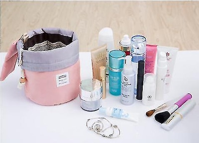 Foto 3 | Foto 3 | Bolsa Cosmética De Viaje Huoguo Cilíndrica De Gran Capacidad Rosa - Venta Internacional.