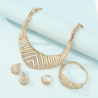 Foto 4 | Foto 4 | Conjunto De Joyas De Moda Huoguo De 5 Piezas De Aleación De Oro Para Mujer - Venta Internacional.