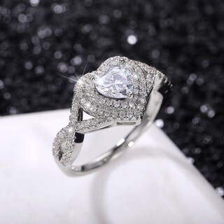 Foto 5 | Foto 5 | Anillo Huoguo Love Diamond Fashion De Aleación En Forma De Corazón - Venta Internacional.