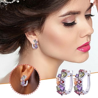 Foto 2 | Foto 2 | Pendiente Huoguo Fashion Con Diamantes Coloridos Para Mujer - Venta Internacional.