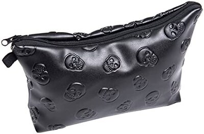 Foto 1 | Foto 1 | Bolsa De Cosméticos Huoguo Fashion  Calavera Negra  Impermeable  De Nailon - Venta Internacional.
