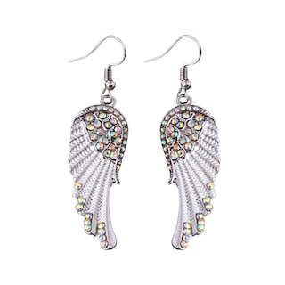 Foto 1 | Foto 1 | Pendientes Huoguo Wing Rhinestone De Longitud Media Para Mujer - Venta Internacional.