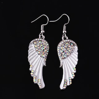 Foto 3 | Foto 3 | Pendientes Huoguo Wing Rhinestone De Longitud Media Para Mujer - Venta Internacional.